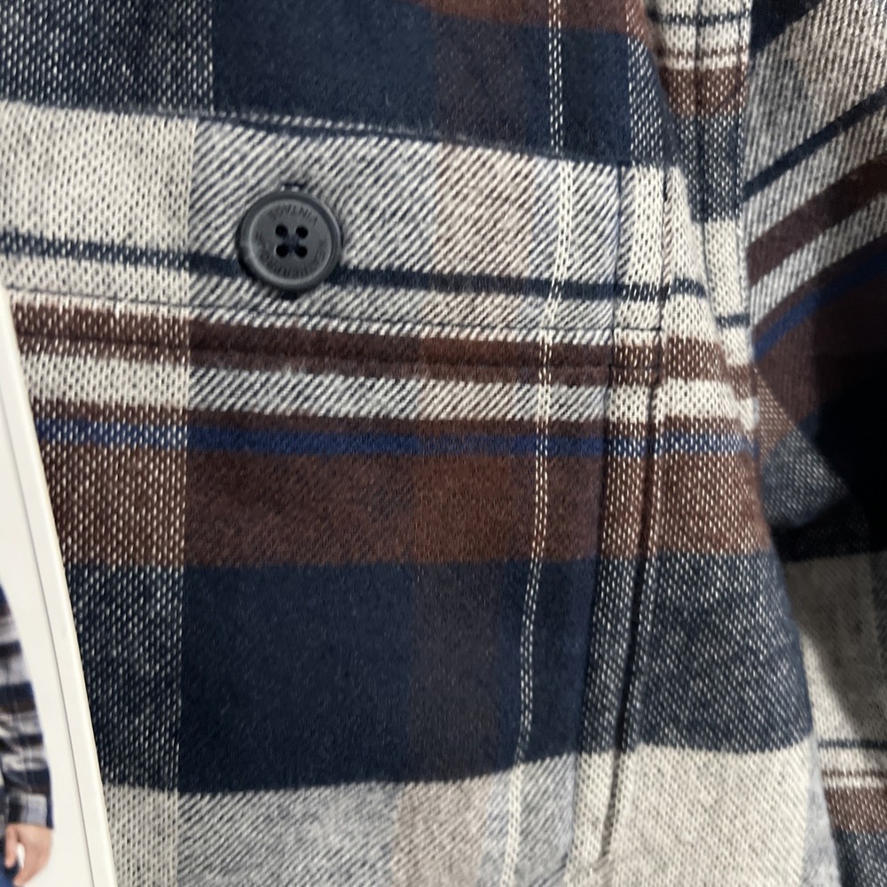 Original Weatherproof SMALL BROWN GRAY 60% Cotton NwT Flannel Jacket Shackleton - Picture 6 of 12